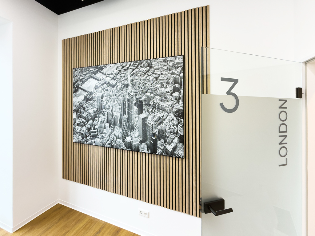 Luftbild London City in einem Behandlungsraum